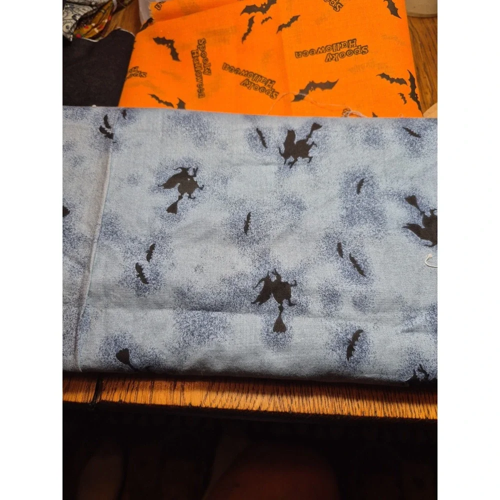 Bundle Of 4 Pieces Of Halloween Fabric Sizes Vary